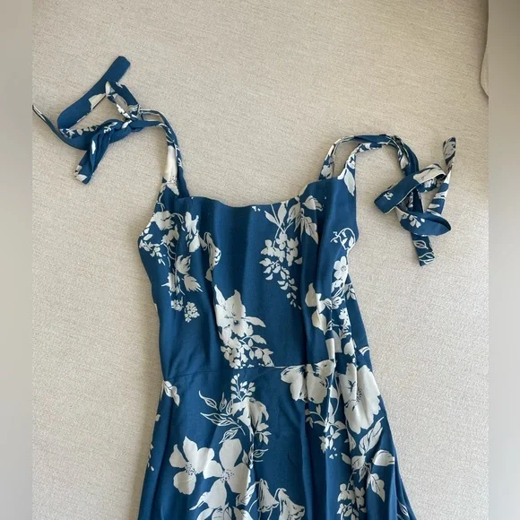 Reformation | Dresses | Reformation Blue And White Floral Print Midi Dress  | Poshmark